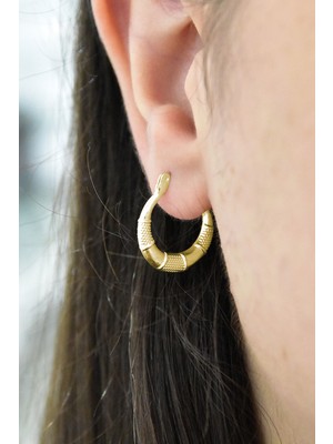 Papatya Silver 925 Ayar Gümüş Gold Kaplama Sea Halka Küpe