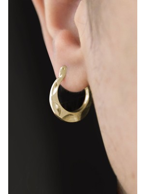 Papatya Silver 925 Ayar Gümüş Gold Kaplama Soyut Halka Küpe