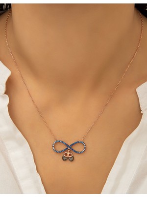Papatya Silver 925 Ayar Zirkon Taşlı Bebek Ayağı Sonsuzluk Gümüş Kolye