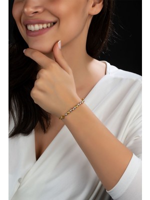 Papatya Silver Dorica Toplu Renkli Fantezi 925 Ayar Gümüş Bileklik