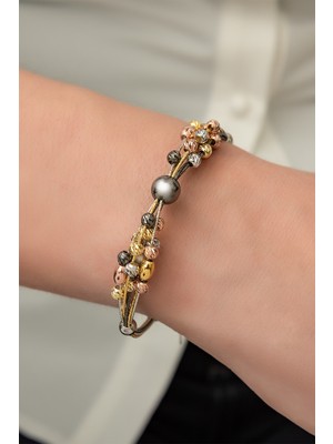 Papatya Silver Dorica Toplu Renkli Fantezi 925 Ayar Gümüş Bileklik