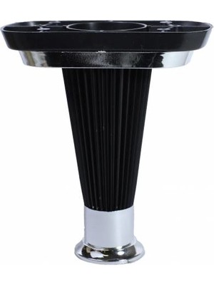 Nobel Nitra Mobilya Sehpa Ayağı Baza Ayak 15 cm (Siyah-Krom)