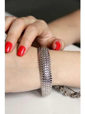 Argentum Concept Gümüş Beş Sıralı Balık Sırtı Bileklik B071501