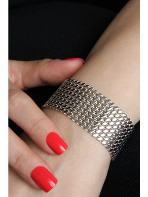 Argentum Concept Gümüş Sekiz Sıralı Geniş Bileklik B071401