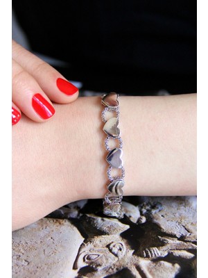 Argentum Concept Kalp Motifli Gümüş Füzyon Bileklik B072501