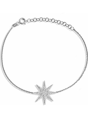 Argentum Concept Zirkon Taşlı Gümüş Kutup Yıldızı Bileklik B048901