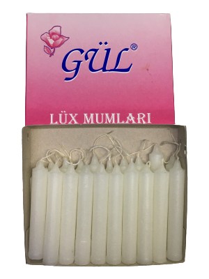 Gül Mum Beyaz Mum 20'li Paket