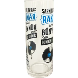 Şarkılar Rakı Istiyor Yazılı Cam Rakı Bardağı 2 Adet Bardak Set Hediyelik
