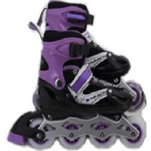 Pasifik Toys Yüksek Güvenlikli Tek Sıra Çift Sıra Ayarlanabilir Numaralı Çantalı Silikon Tekerli Başlangıç Pateni Mor 34/37