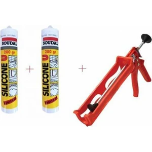 Şeffaf Silikon 280 gr 2 Adet  + Silikon Tabancası