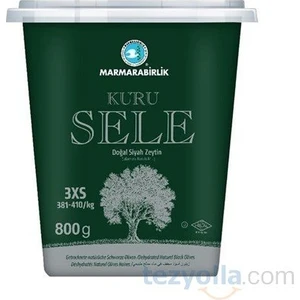 Kuru Sele Siyah Zeytin 3xs 800 gr