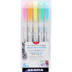 Mildliner Brush Pen Fırça Uçlu Çizim Kalemi Seti 5'li Pastel Renkler