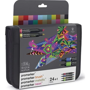 Winsor & Newton Çantalı Karışık Markör Seti 24 Renk