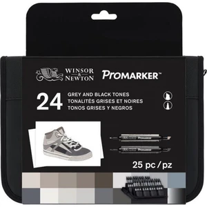 Winsor & Newton ProMarker Siyah Gri Set 24lü