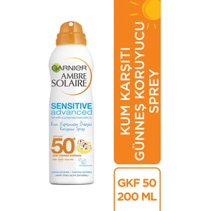 Garnier Ambre Solaire Resisto Kum Yapışmasını Önleyici Güneş Koruyucu Sprey Gkf 50+  200Ml