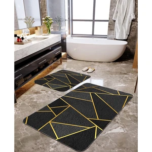 Talia Home Siyah Geometrik Desenli 2'li Banyo Paspas Seti TLAHMP-022