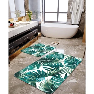 Talia Home Palmiye Yaprak Desenli 2'li Banyo Paspas Seti TLAHMP-052
