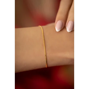 Ninova Silver Tilki Kuyruğu Model Altın Kaplama Gümüş İtalyan Bileklik