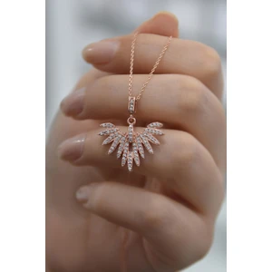 Papatya Silver Kadın Anka Kuşu Model Rose Kaplama Gümüş Kolye