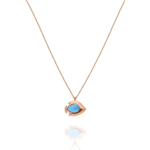 Papatya Silver 925 Ayar Opal Taşlı Gümüş Balık Kolye