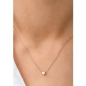 Papatya Silver 925 Ayar Rose Altın Kaplama Gümüş Kalp Kolye