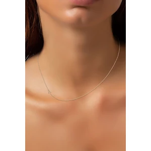 Papatya Silver A Harfi Asimetrik Zincir Kolye Rose Altın Kaplama 925 Ayar Gümüş