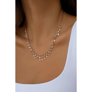 Papatya Silver 925 Ayar Gümüş Taşlı Pul Kolye
