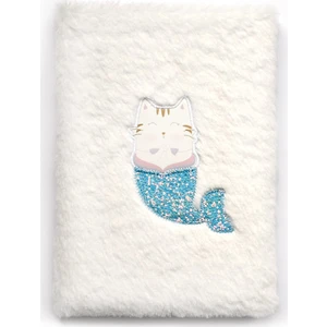 Mermaid Peluş Çizgili Defter A5