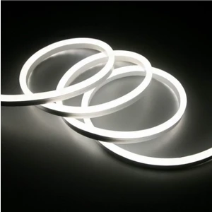 1 MT 220 V Esnek Çift Taraflı Neon Hortum Şerit Led Işık Aydınlatma + Güç Fişi  BEYAZ
