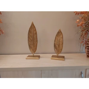 Hera Home Dekoratif 2 Li   Salkım Yaprak  Gold ,obje Biblo 4091
