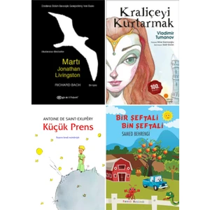 Martı - Bir Şeftali Bin Şeftali - Kraliçeyi Kurtarmak - Küçük Prens 4 Kitaplık Set