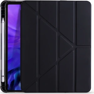 Ceplab Apple iPad 10.2" 7. Nesil Kılıf Kalem Bölmeli Silikon Smart Cover Siyah
