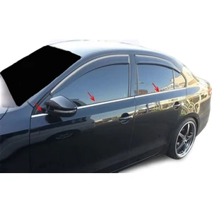 Vw Jetta 6 Parça  (2011-2019 ) Paslanmaz Krom Cam Çıtası  Blueoto