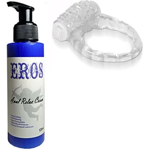 Titreşimli Penis Halkası ve Eros Anal Relax Cream 125ML Anal  Krem