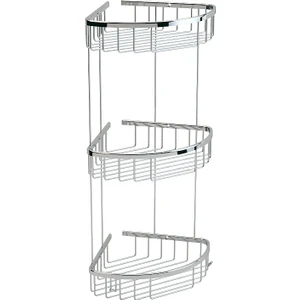 Defne Banyo 3 Katlı Oval Banyo Köşe Rafı