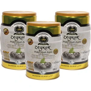 Elmas Doğal Siyah Zeytin  1 kg 3 'lü