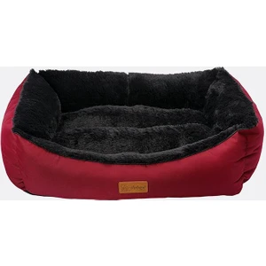 Jellybean Bordo-Antrasit Gri Kedi ve Köpek Yatağı Medium