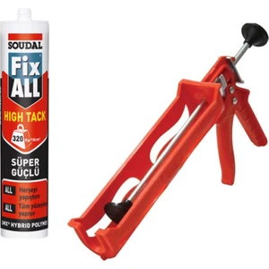 Fixall Hıgh Tack Montaj Silikonu, Korniş Yapıştırıcı 290 ml + Silikon Tabancası