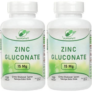 Zinc Gluconate Çinko Glukonat 2 Adet 120 Tablet