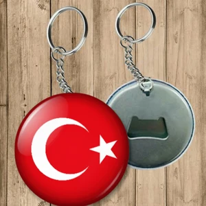 Özcan Tasarım Türk Bayrağı Anahtarlık - Açacaklı Anahtarlık