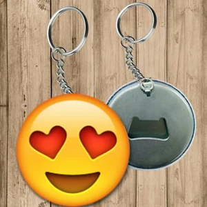 Özcan Tasarım Kalpli Göz Emoji Anahtarlık - Açacaklı Anahtarlık