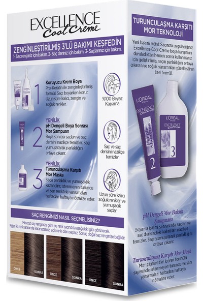 L’Oréal Paris Excellence Cool Creme Saç Boyası – 6.11 Ekstra Küllü Koyu Kumral