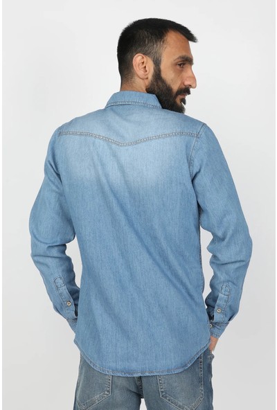 Balins Soldurma Kot Gömlek Açık Mavi
