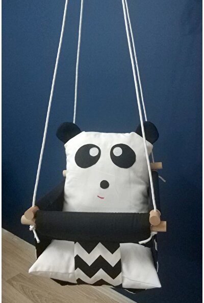 Tutwood Rubence El Yapımı Ön Bar Korumalı Sevimli Panda Ahşap Çocuk Salıncağı