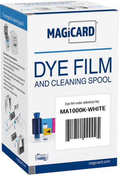Magicard MA1000W Beyaz Ribon ve Baskısız Pvc Kart