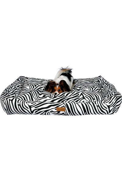 Dubex Makaron Siyah Zebra Desenli Kedi ve Köpek Yatağı Xlarge