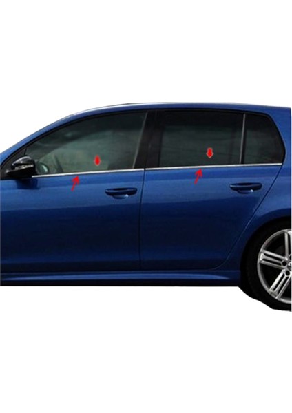 Volkswagen Golf 6 (2009-2012 ) Paslanmaz Krom Cam Çıtası 4 Parça Blueoto