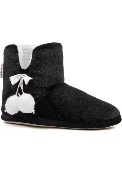 Bayan Siyah Ev Botu Panduf Ev Terliği PPC01351