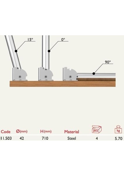 Gürçay Katlanır Masa Ayağı 11.503 (4'lü) Siyah modelleri