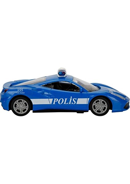 1:20 Uzaktan Kumandalı Suncon USB Şarjlı Polis Arabası 20 Cm. - Mavi